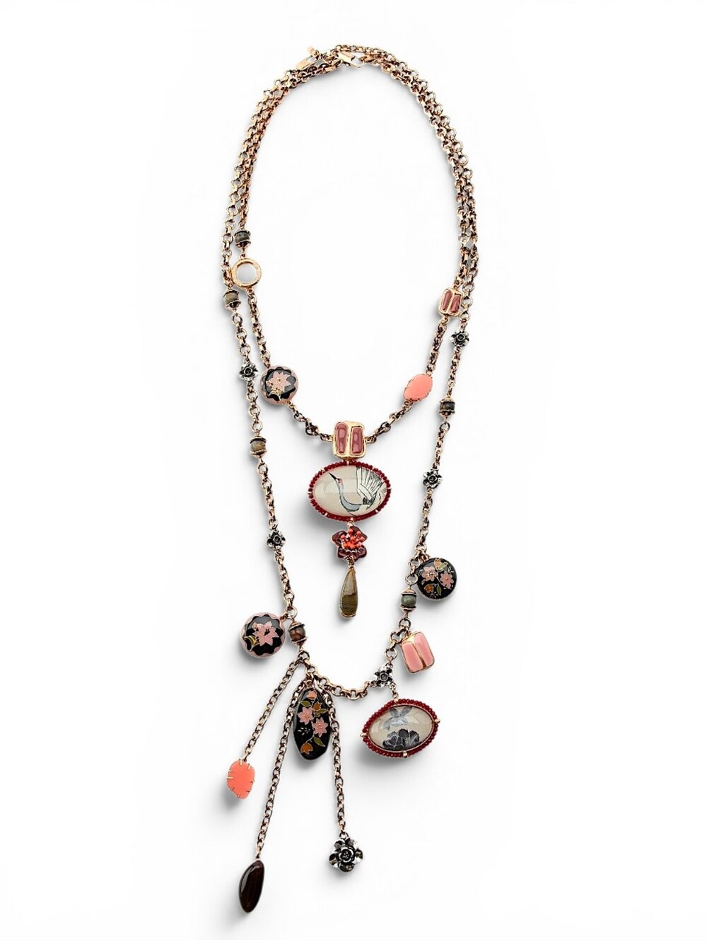 ZARA 2 Pack of Resin Charm Link Necklaces